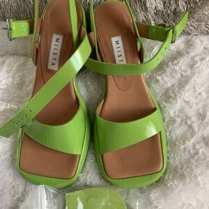 Miista Green Sandals Modern Minimalist Design